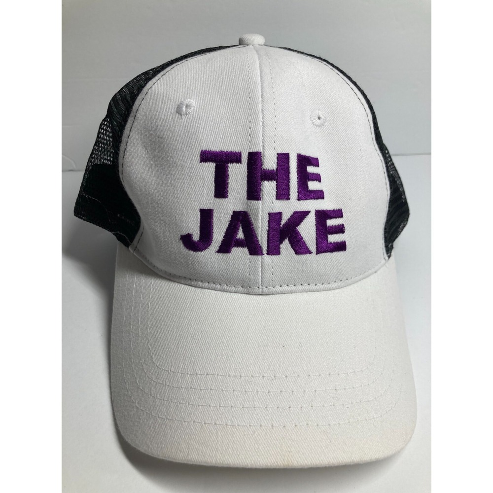The Jake Cap‎ Hat Mesh Trucker Snapback White Black Purple Embroidered Letters